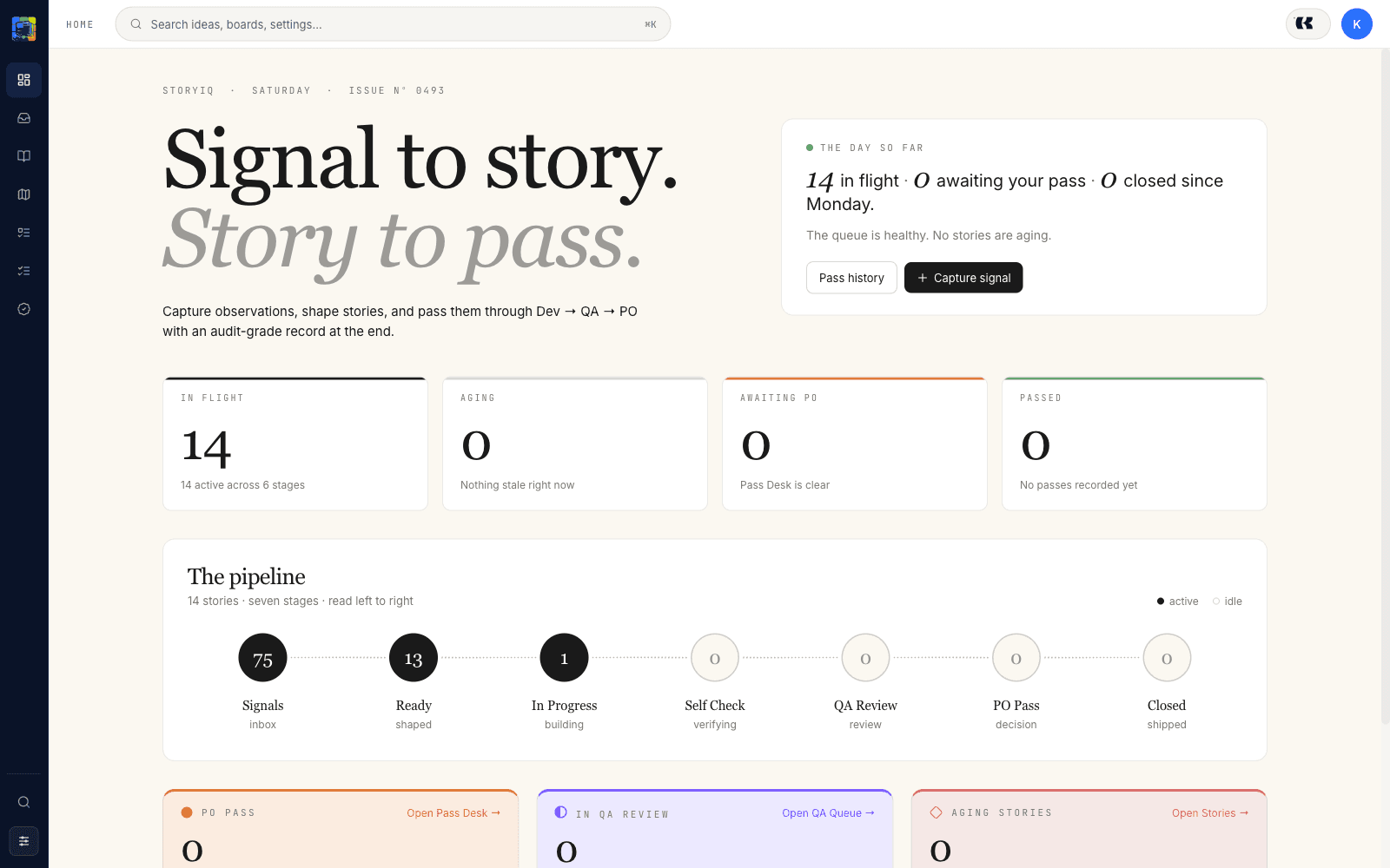 StoryIQ — Signal to Story. Story to Pass.