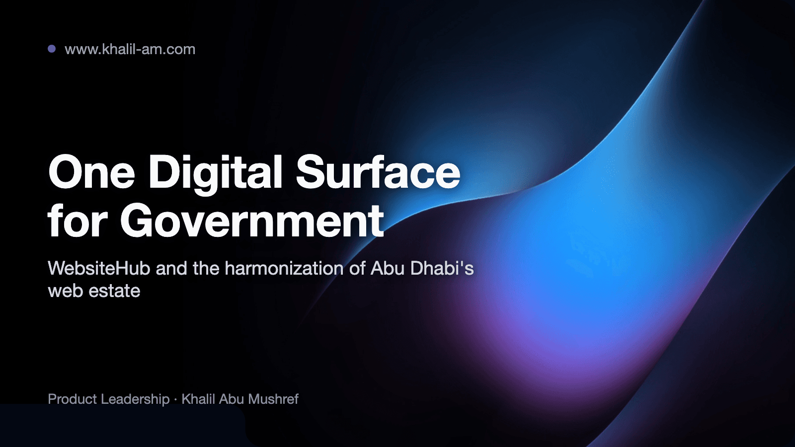 Cover image for WebsiteHub: One Digital Surface for Abu Dhabi's Government